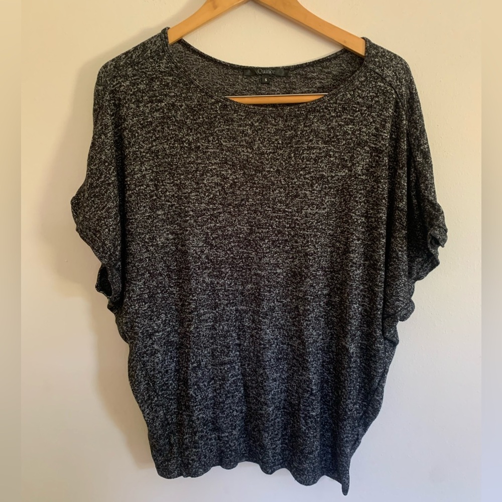 Quince Dolman Sleeve Knit Top Womens Small Marled Stretch Minimal Capsule Cozy